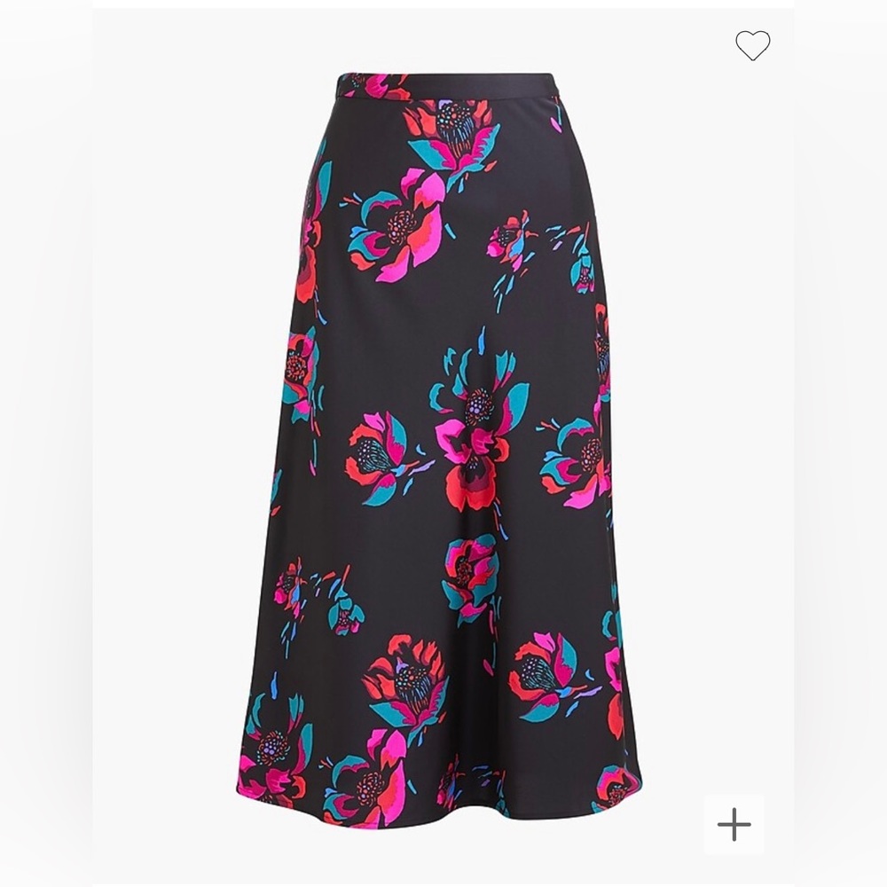 J.Crew Factory floral Pull-on printed bias midi skirt, Size XXS